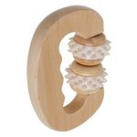 Carti si Birotica - Birotica - Instrumente de scris - Markere si carioci - Roller de masaj cu maner din lemn natural, 11x8 cm - Infinity.ro