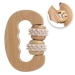 Carti si Birotica - Birotica - Instrumente de scris - Markere si carioci - Roller de masaj cu maner din lemn natural, 11x8 cm - Infinity.ro