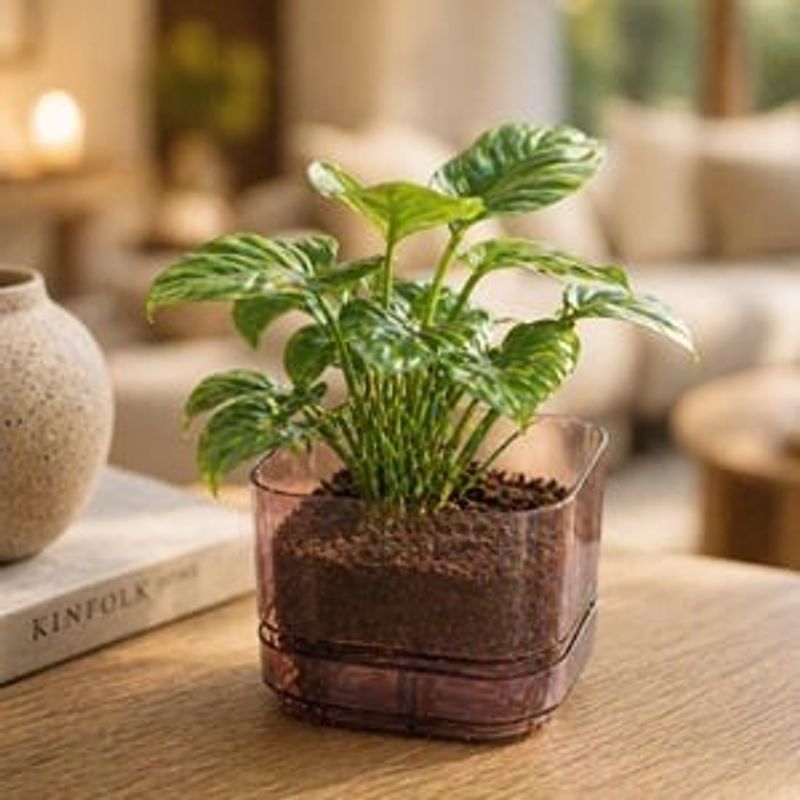 Casa si Gradina - Gradinarit si plante - Plante si ghivece - Ghivece si suporturi - Ghiveci Plastic Caramel cu Farfurie Integrata pentru Orhidee - Infinity.ro
