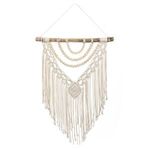 Casa si Gradina - Decoratiuni - DIY - Sabloane decorative pereti - Macrame de Perete Ecru din Bumbac cu Franjuri - Decorare Boho - Infinity.ro