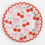 Casa si Gradina - Decoratiuni - Decoratiuni petrecere - Vesela pentru petrecere - Farfurii de hartie pentru petrecere, cu model cirese, 23 cm, 12 bucati - Infinity.ro