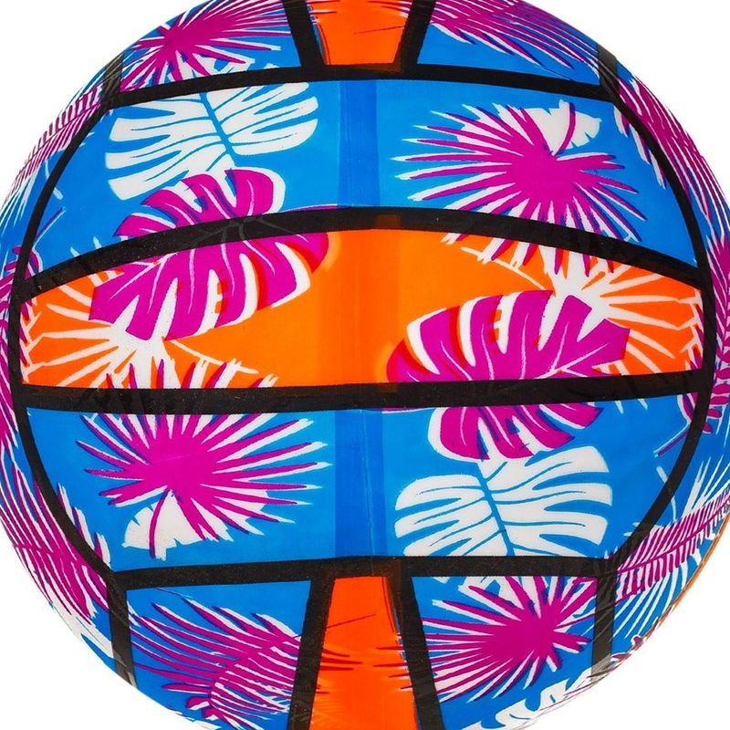 Jucarii, Copii si Bebe - Jucarii si jocuri - Jucarii de exterior - Saltele si mingi pentru plaja - Minge de plaja din plastic, 23 cm, multicolora cu imprimeu tropical - Infinity.ro