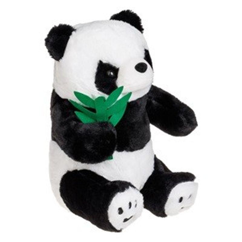 Jucarii, Copii si Bebe - Jucarii si jocuri - Jucarii de plus - Panda de Plus Asezat cu Frunze de Bambus, 35 cm - Infinity.ro