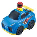 Jucarii, Copii si Bebe - Jucarii si jocuri - Jucarii bebelusi - Jucarii interactive bebelusi - Masina de curse Press & Go cu sofer, Albastra - Infinity.ro