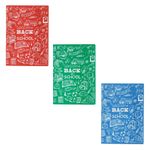 Casa si Gradina - Decoratiuni - DIY - Manechine plastic - Set 3 Invelitori Caiete A4 din Plastic, Imprimeu, Albastru, Rosu, Verde - Infinity.ro