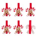 Casa si Gradina - Decoratiuni - Decoratiuni de sezon - Clestisori Decorativi Craciun, Acadele, Fundita Aurie, Lemn, 4.5cm, Set 6 Bucati, Multicolor - Infinity.ro