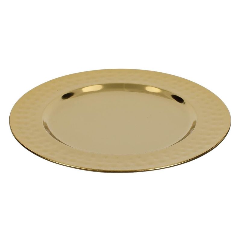Casa si Gradina - Bucatarie si vesela - Vesela si tacamuri - Platouri de bucatarie - Platou Decorativ Metalic Dots, Auriu, 30cm - Infinity.ro