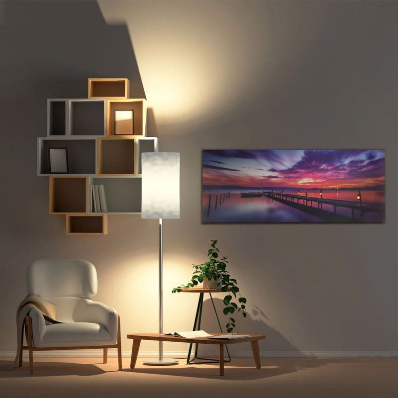Casa si Gradina - Corpuri si surse de iluminat - Veioze si lampi - Veioze - Tablou Canvas cu LED, Peisaj Dig, Apus de Soare, 100x40x1.5cm - Infinity.ro