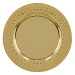 Casa si Gradina - Bucatarie si vesela - Vesela si tacamuri - Platouri de bucatarie - Platou Decorativ Metalic Dots, Auriu, 30cm - Infinity.ro