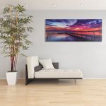 Casa si Gradina - Corpuri si surse de iluminat - Veioze si lampi - Veioze - Tablou Canvas cu LED, Peisaj Dig, Apus de Soare, 100x40x1.5cm - Infinity.ro