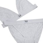 Fashion, accesorii si bijuterii - Femei - Lenjerie si pijamale femei - Pijamale femei - Set Lenjerie Copii, Ribbed, 2 Piese, Culoare Gri, Patch Fluture - Infinity.ro