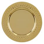 Casa si Gradina - Bucatarie si vesela - Vesela si tacamuri - Platouri de bucatarie - Platou Decorativ Metalic Dots, Auriu, 30cm - Infinity.ro