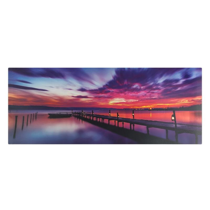 Casa si Gradina - Corpuri si surse de iluminat - Veioze si lampi - Veioze - Tablou Canvas cu LED, Peisaj Dig, Apus de Soare, 100x40x1.5cm - Infinity.ro