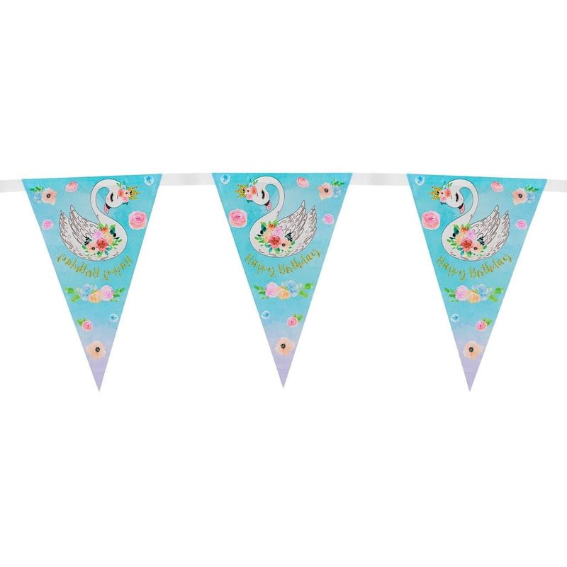 Casa si Gradina - Decoratiuni - Decoratiuni petrecere - Accesorii pentru petrecere - Ghirlanda cu Steagulete de Petrecere Ciel Lebada 3.6 m - 10 buc - Infinity.ro