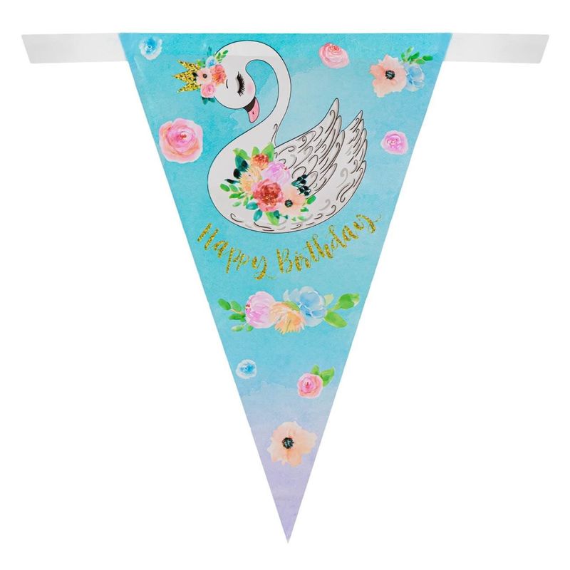 Casa si Gradina - Decoratiuni - Decoratiuni petrecere - Accesorii pentru petrecere - Ghirlanda cu Steagulete de Petrecere Ciel Lebada 3.6 m - 10 buc - Infinity.ro