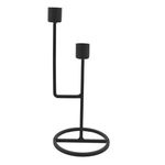Casa si Gradina - Decoratiuni - Aromaterapie si lumanari - Suporturi lumanari - Suport Decorativ Dublu Metalic Negru pentru Lumanari - Infinity.ro