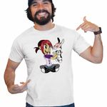 Fashion, accesorii si bijuterii - Barbati - Imbracaminte - Tricouri si bluze barbati - Tricou Barbati Mina Draculas Vampirul Iepuras, alb, marime M - Infinity.ro