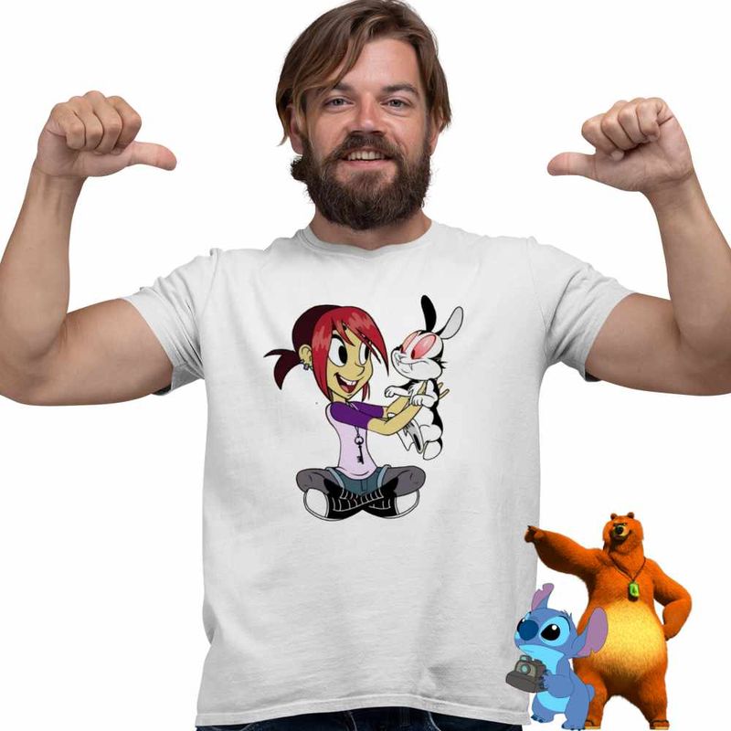 Fashion, accesorii si bijuterii - Barbati - Imbracaminte - Tricouri si bluze barbati - Tricou Barbati Mina Draculas Vampirul Iepuras, alb, marime M - Infinity.ro