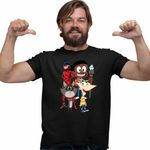 Fashion, accesorii si bijuterii - Barbati - Imbracaminte - Tricouri si bluze barbati - Tricou Barbati Craig Taffy Buburuza Phineas, negru, marime XL - Infinity.ro