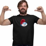 Fashion, accesorii si bijuterii - Barbati - Imbracaminte - Tricouri si bluze barbati - Tricou Barbati Papa Strumf Smurf, negru, marime M - Infinity.ro