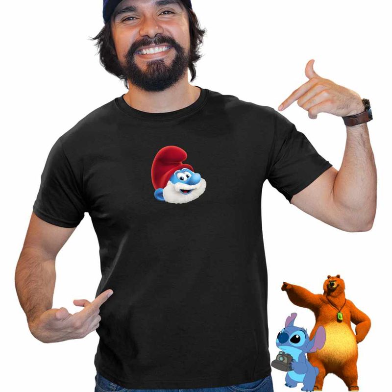 Fashion, accesorii si bijuterii - Barbati - Imbracaminte - Tricouri si bluze barbati - Tricou Barbati Papa Strumf Smurf, negru, marime M - Infinity.ro