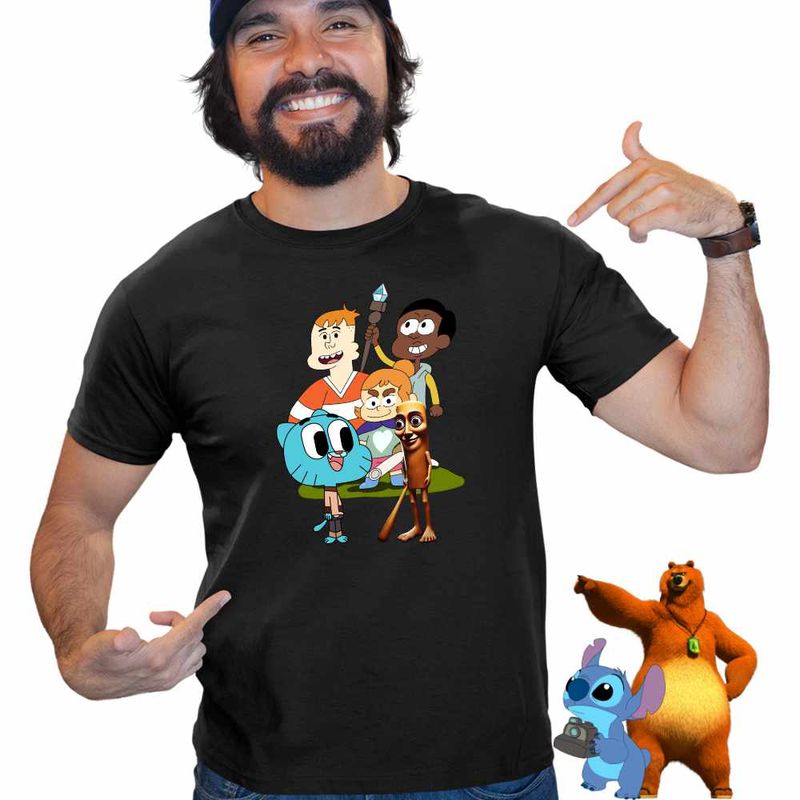 Fashion, accesorii si bijuterii - Barbati - Imbracaminte - Tricouri si bluze barbati - Tricou Barbati Craig si Dumbrava Gumball Tung Sahur, negru, marime XL - Infinity.ro