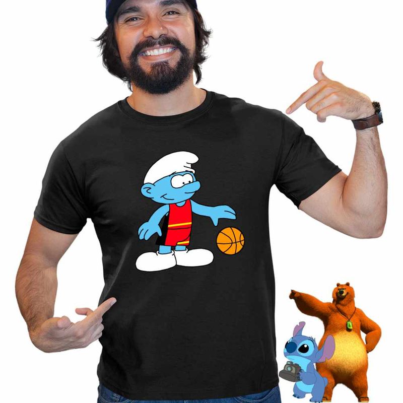 Fashion, accesorii si bijuterii - Barbati - Imbracaminte - Tricouri si bluze barbati - Tricou Barbati Strumfii Baschet Strumpii, negru, marime XL - Infinity.ro
