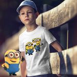 Fashion, accesorii si bijuterii - Copii - Imbracaminte copii - Tricouri copii - Tricou Copii Baieti Minions Six Seven 67 Sase Sapte Despicable, alb, marime XL Copii - Infinity.ro
