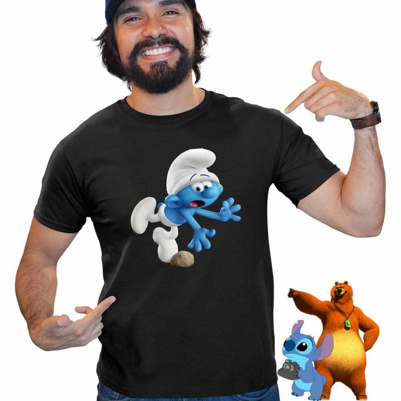 Fashion, accesorii si bijuterii - Barbati - Imbracaminte - Tricouri si bluze barbati - Tricou Barbati Strumfii Impiedicatul, negru, marime S - Infinity.ro