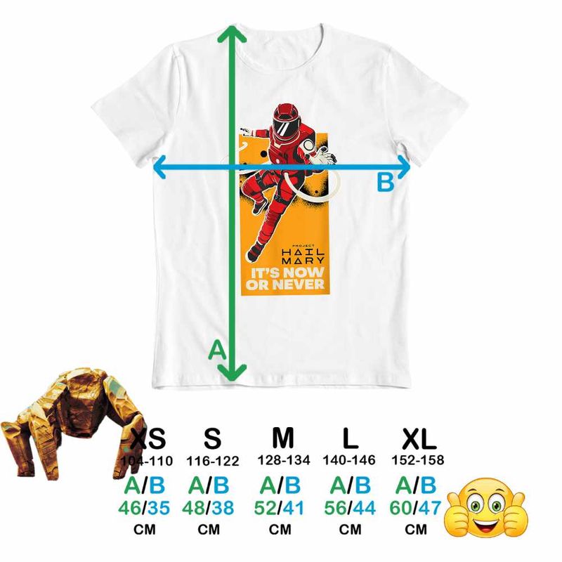 Fashion, accesorii si bijuterii - Copii - Imbracaminte copii - Tricouri copii - Tricou Copii Baieti Project Hail Mary Now or Never Astrophage, alb, marime L Copii - Infinity.ro