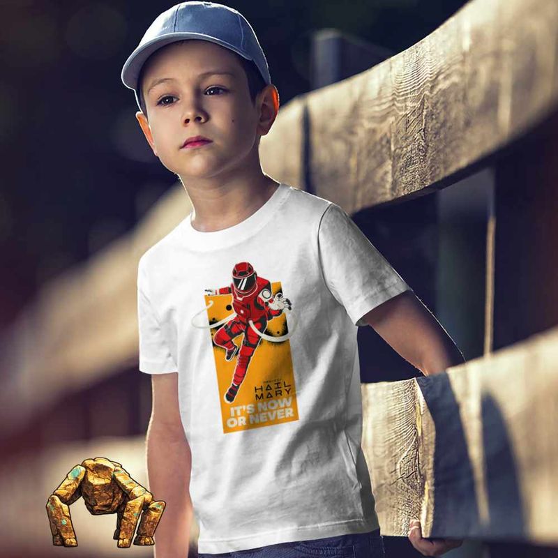 Fashion, accesorii si bijuterii - Copii - Imbracaminte copii - Tricouri copii - Tricou Copii Baieti Project Hail Mary Now or Never Astrophage, alb, marime L Copii - Infinity.ro