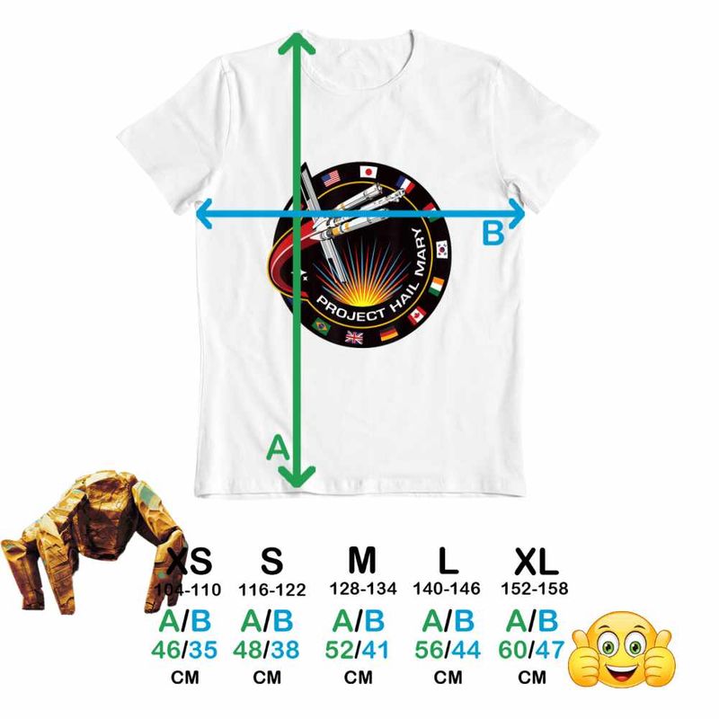 Fashion, accesorii si bijuterii - Copii - Imbracaminte copii - Tricouri copii - Tricou Copii Baieti Project Hail Mary Spaceship Mission Badge, alb, marime M Copii - Infinity.ro
