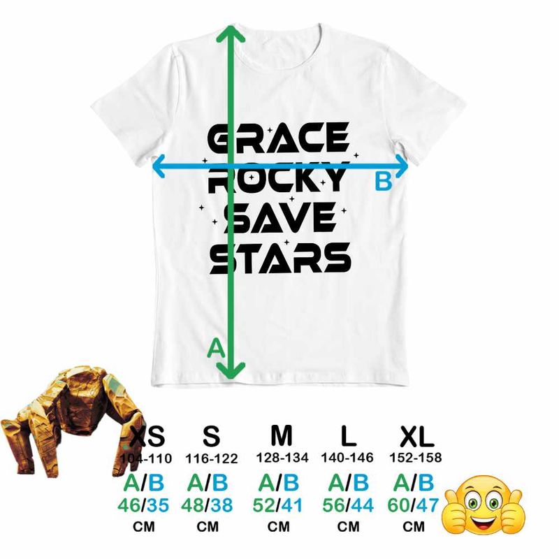 Fashion, accesorii si bijuterii - Copii - Imbracaminte copii - Tricouri copii - Tricou Copii Baieti Project Hail Mary Grace Rocky Save Stars, alb, marime XL Copii - Infinity.ro