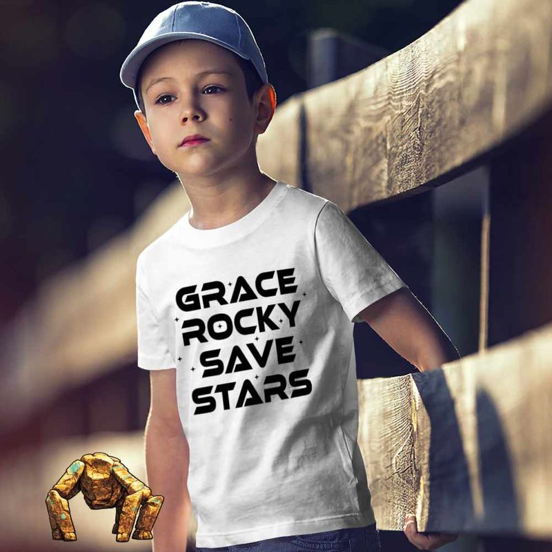 Fashion, accesorii si bijuterii - Copii - Imbracaminte copii - Tricouri copii - Tricou Copii Baieti Project Hail Mary Grace Rocky Save Stars, alb, marime XL Copii - Infinity.ro