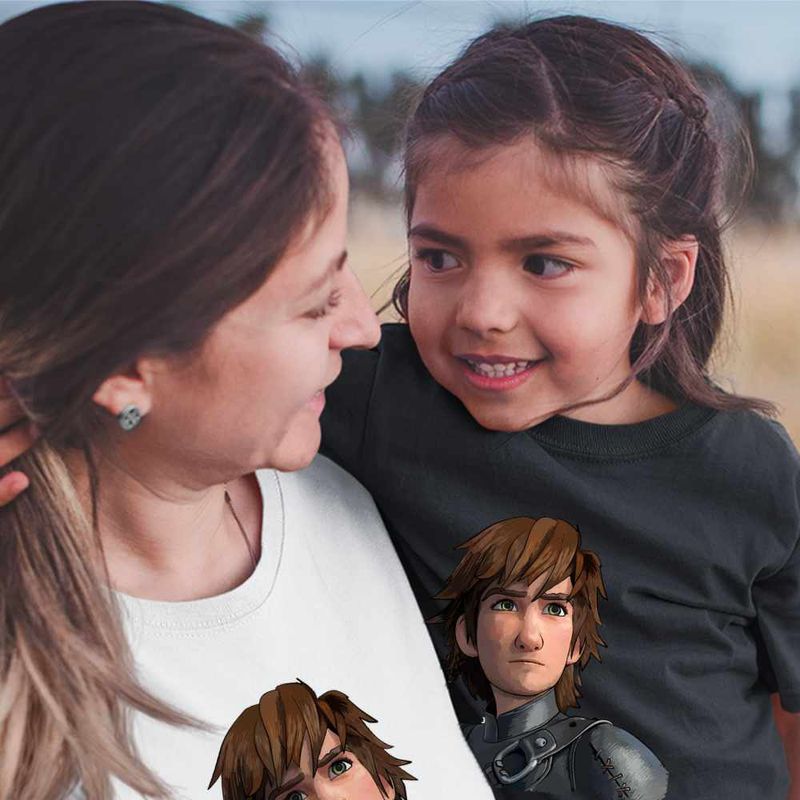 Fashion, accesorii si bijuterii - Copii - Imbracaminte copii - Tricouri copii - Tricou Copii Fete Hiccup Viking Dragon Rider How to train your dragon, alb, marime XS Copii - Infinity.ro