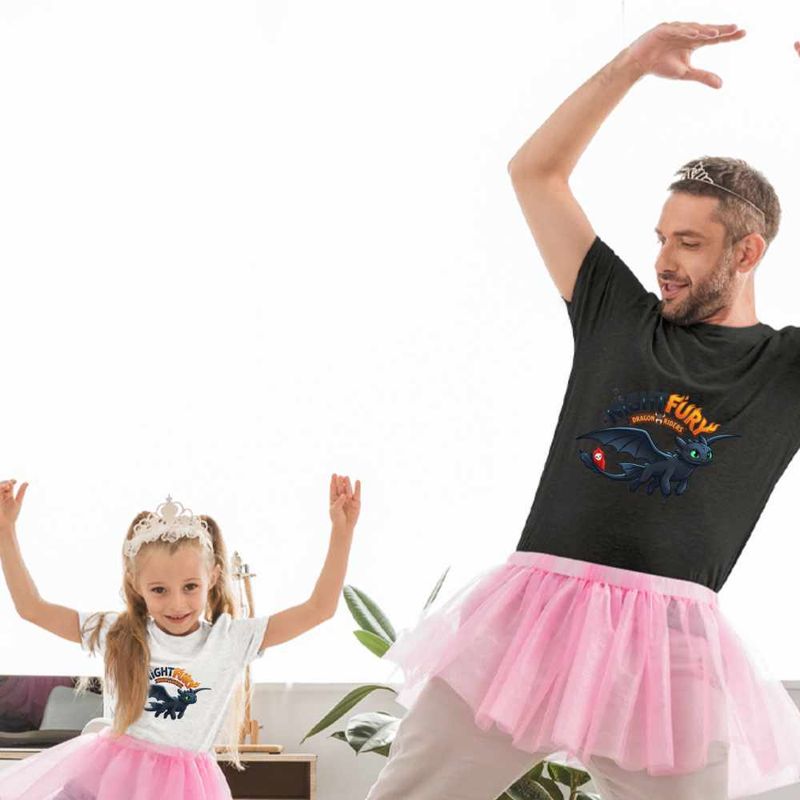 Fashion, accesorii si bijuterii - Copii - Imbracaminte copii - Tricouri copii - Tricou Copii Fete Night Fury Toothless How to train your dragon, negru, marime XL Copii - Infinity.ro