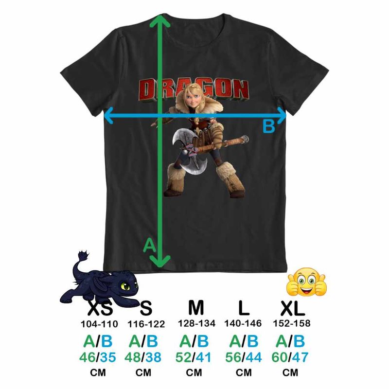 Fashion, accesorii si bijuterii - Copii - Imbracaminte copii - Tricouri copii - Tricou Copii Fete Astrid Vikings Warrior How to train your dragon, negru, marime L Copii - Infinity.ro