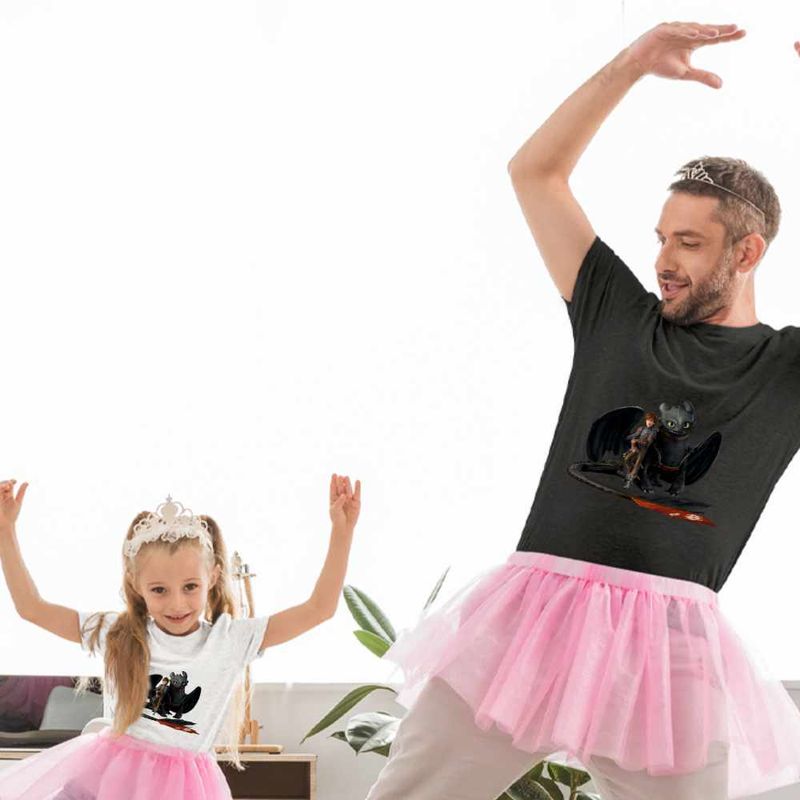 Fashion, accesorii si bijuterii - Copii - Imbracaminte copii - Tricouri copii - Tricou Copii Fete Hiccup Toothless How to train your dragon, negru, marime M Copii - Infinity.ro