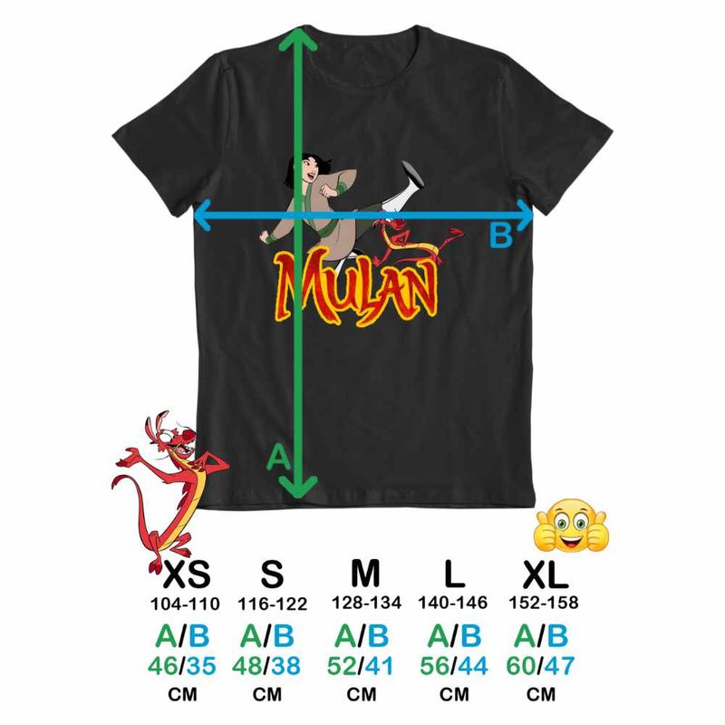Fashion, accesorii si bijuterii - Copii - Imbracaminte copii - Tricouri copii - Tricou Copii Fete Mulan Mushu Kung Fu, negru, marime XS Copii - Infinity.ro