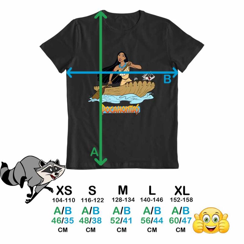 Fashion, accesorii si bijuterii - Copii - Imbracaminte copii - Tricouri copii - Tricou Copii Baieti Pocahontas Meeko Canoe, negru, marime S Copii - Infinity.ro