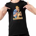 Fashion, accesorii si bijuterii - Copii - Imbracaminte copii - Tricouri copii - Tricou Copii Fete Pocahontas Love John Valentines Day, negru, marime XL Copii - Infinity.ro