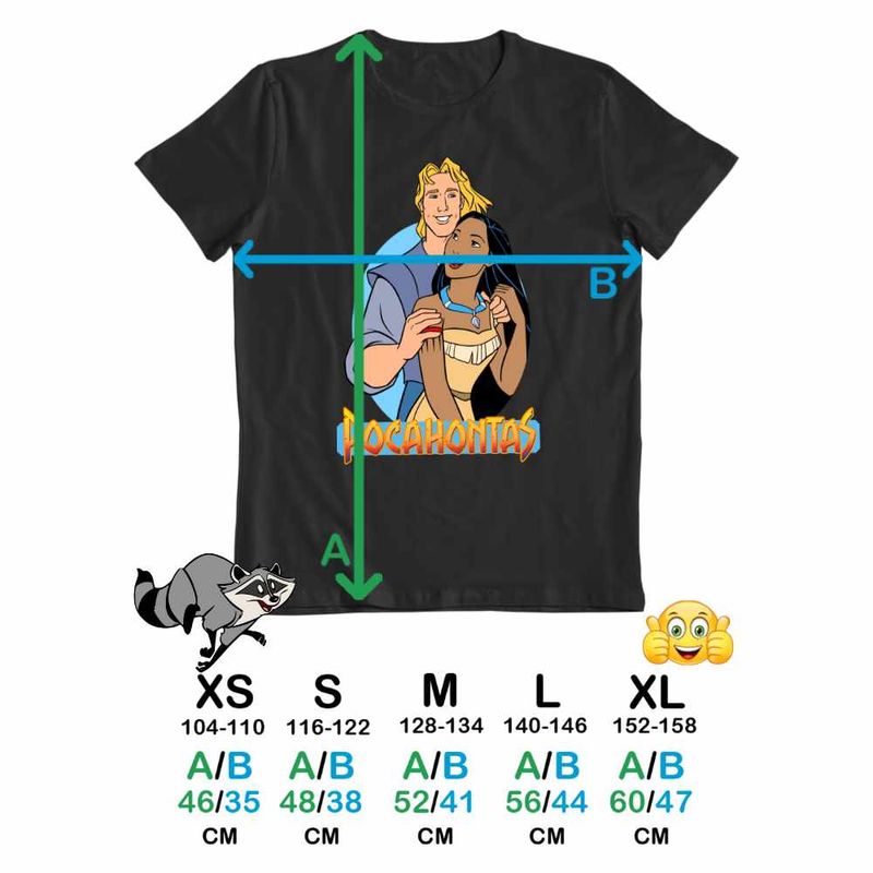 Fashion, accesorii si bijuterii - Copii - Imbracaminte copii - Tricouri copii - Tricou Copii Fete Pocahontas Love John Valentines Day, negru, marime XL Copii - Infinity.ro