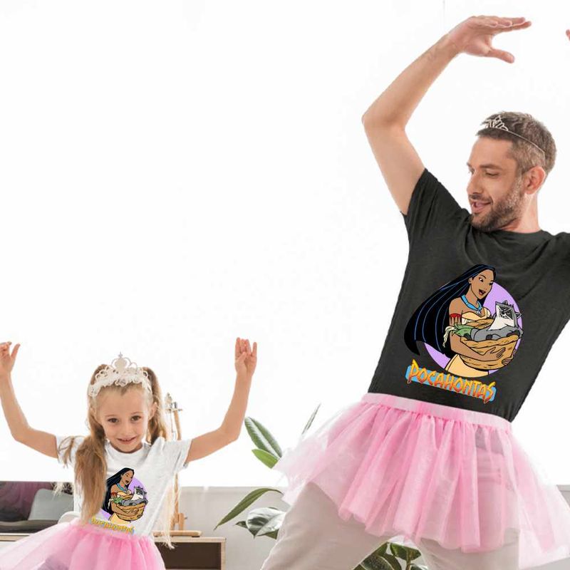 Fashion, accesorii si bijuterii - Copii - Imbracaminte copii - Tricouri copii - Tricou Copii Fete Pocahontas Meeko, negru, marime M Copii - Infinity.ro