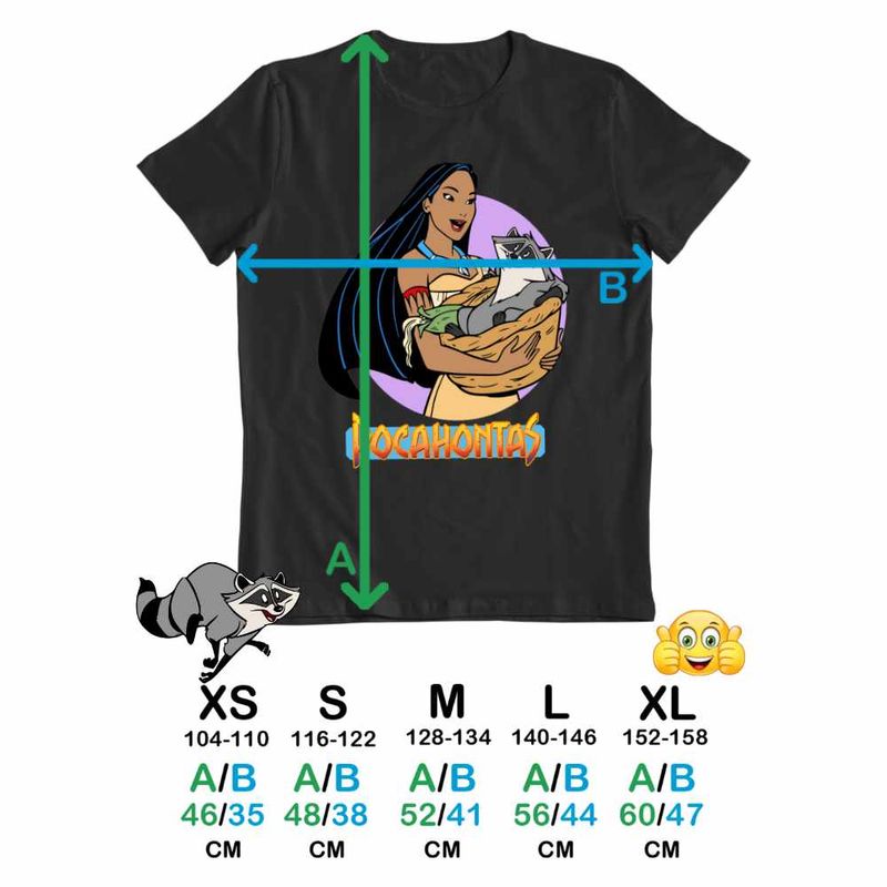 Fashion, accesorii si bijuterii - Copii - Imbracaminte copii - Tricouri copii - Tricou Copii Fete Pocahontas Meeko, negru, marime M Copii - Infinity.ro