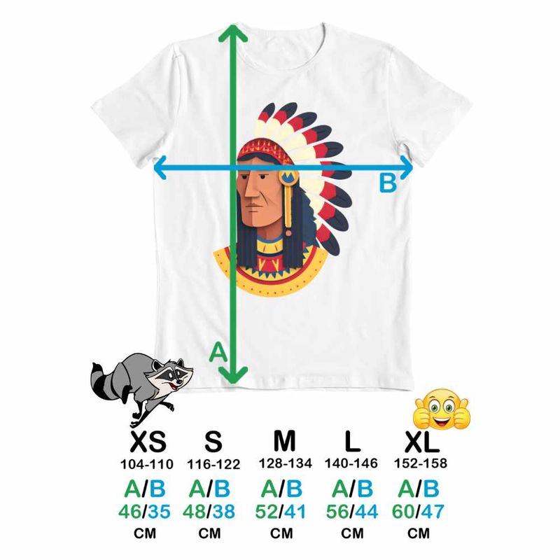 Fashion, accesorii si bijuterii - Copii - Imbracaminte copii - Tricouri copii - Tricou Copii Fete Native American Chief Pene, alb, marime XS Copii - Infinity.ro