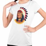 Fashion, accesorii si bijuterii - Copii - Imbracaminte copii - Tricouri copii - Tricou Copii Fete Native American Chief Pene, alb, marime XS Copii - Infinity.ro