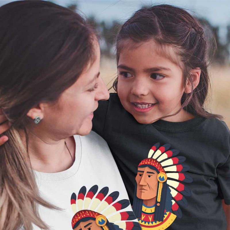 Fashion, accesorii si bijuterii - Copii - Imbracaminte copii - Tricouri copii - Tricou Copii Fete Native American Chief Pene, alb, marime XS Copii - Infinity.ro