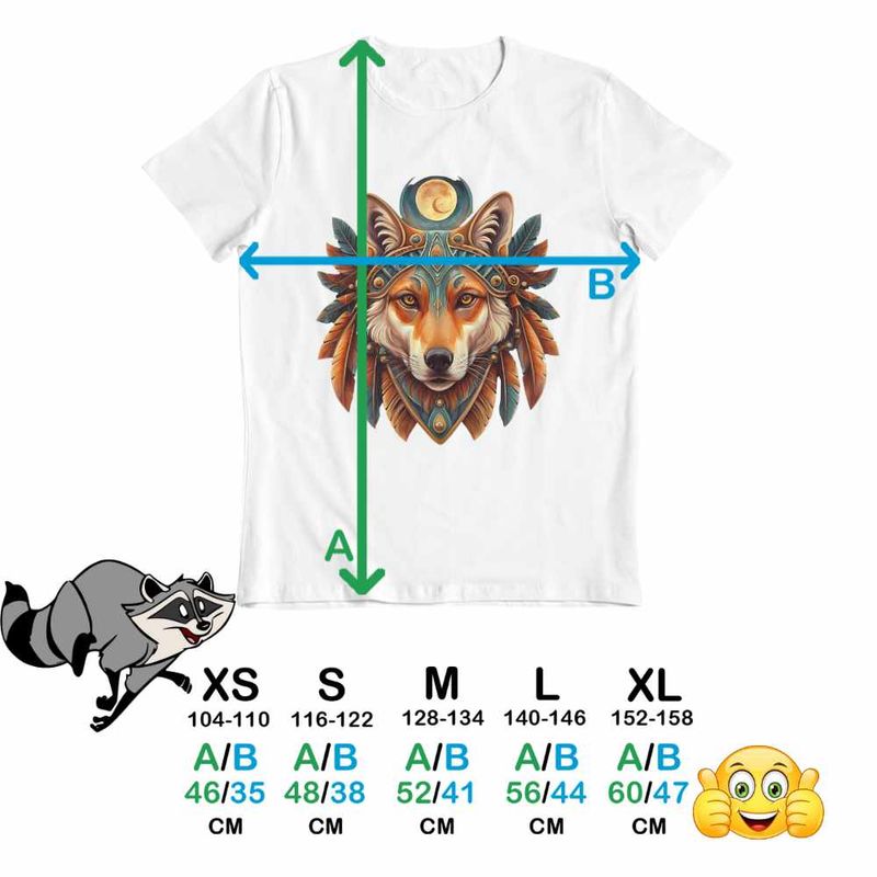 Fashion, accesorii si bijuterii - Copii - Imbracaminte copii - Tricouri copii - Tricou Copii Baieti Lup Mistic Native American, alb, marime S Copii - Infinity.ro