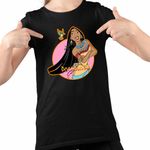 Fashion, accesorii si bijuterii - Copii - Imbracaminte copii - Tricouri copii - Tricou Copii Fete Pocahontas Native American, negru, marime XL Copii - Infinity.ro
