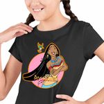 Fashion, accesorii si bijuterii - Copii - Imbracaminte copii - Tricouri copii - Tricou Copii Fete Pocahontas Native American, negru, marime XL Copii - Infinity.ro